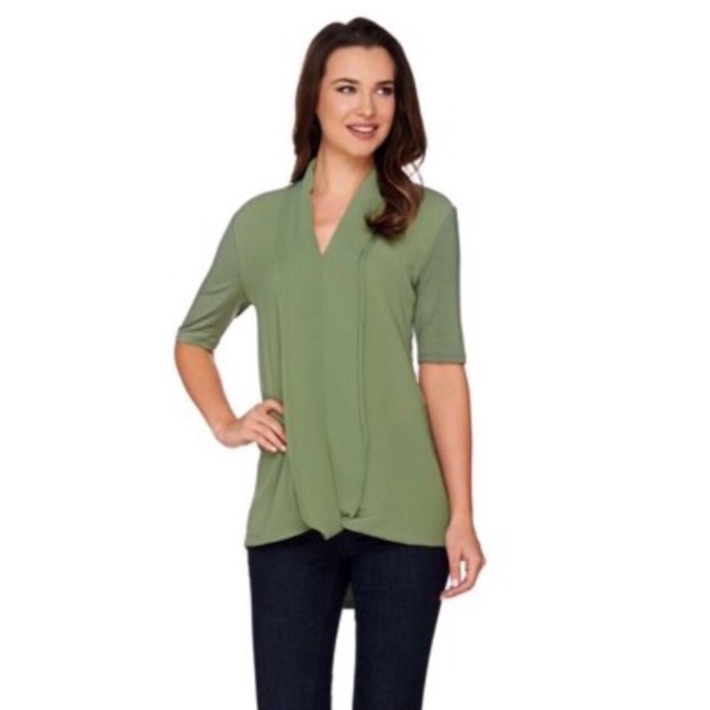 H by Halston Chiffon Knit Top